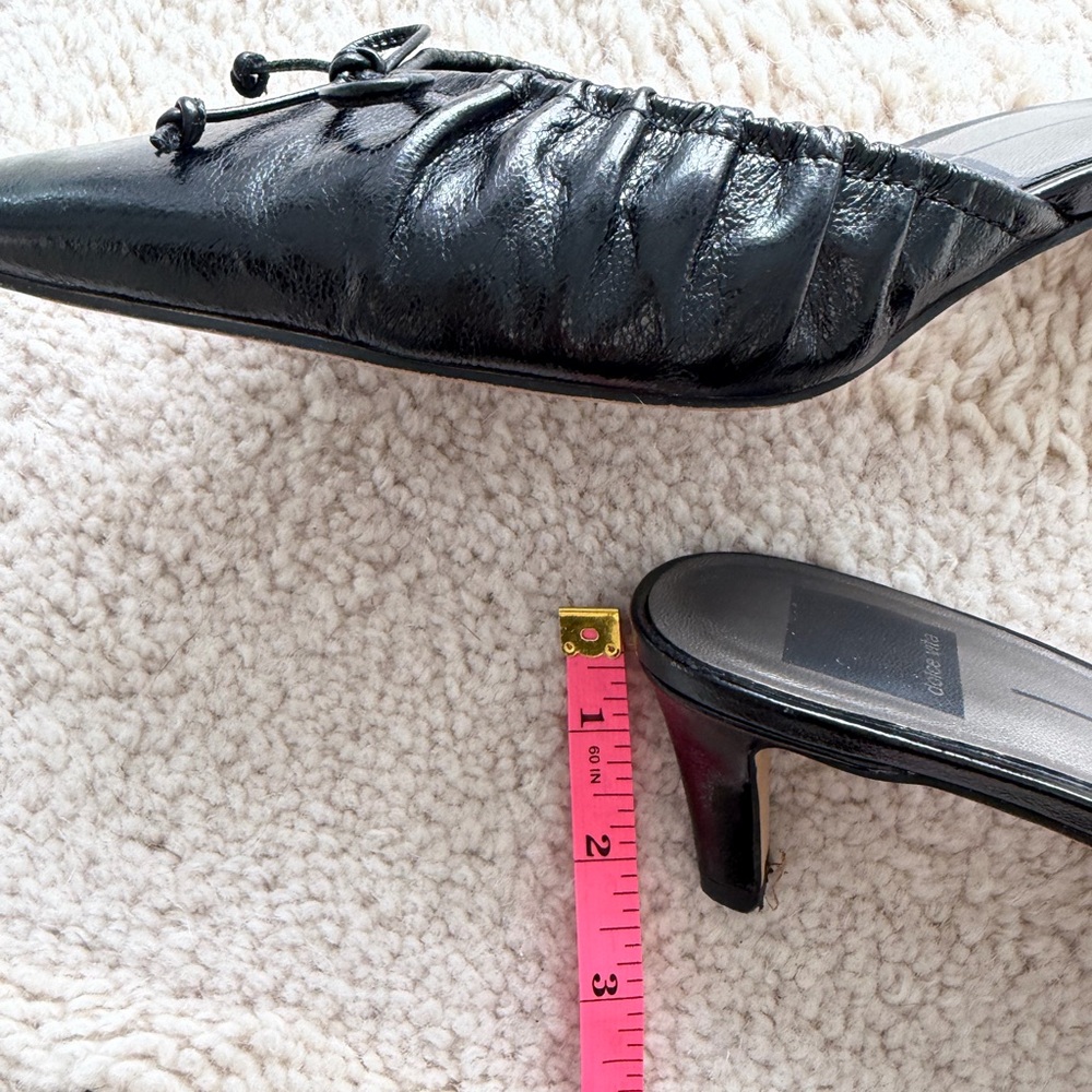 Dolce Vita Black Kairi Mid Midnight Crinkle Mule Heels - Picture 8 of 8